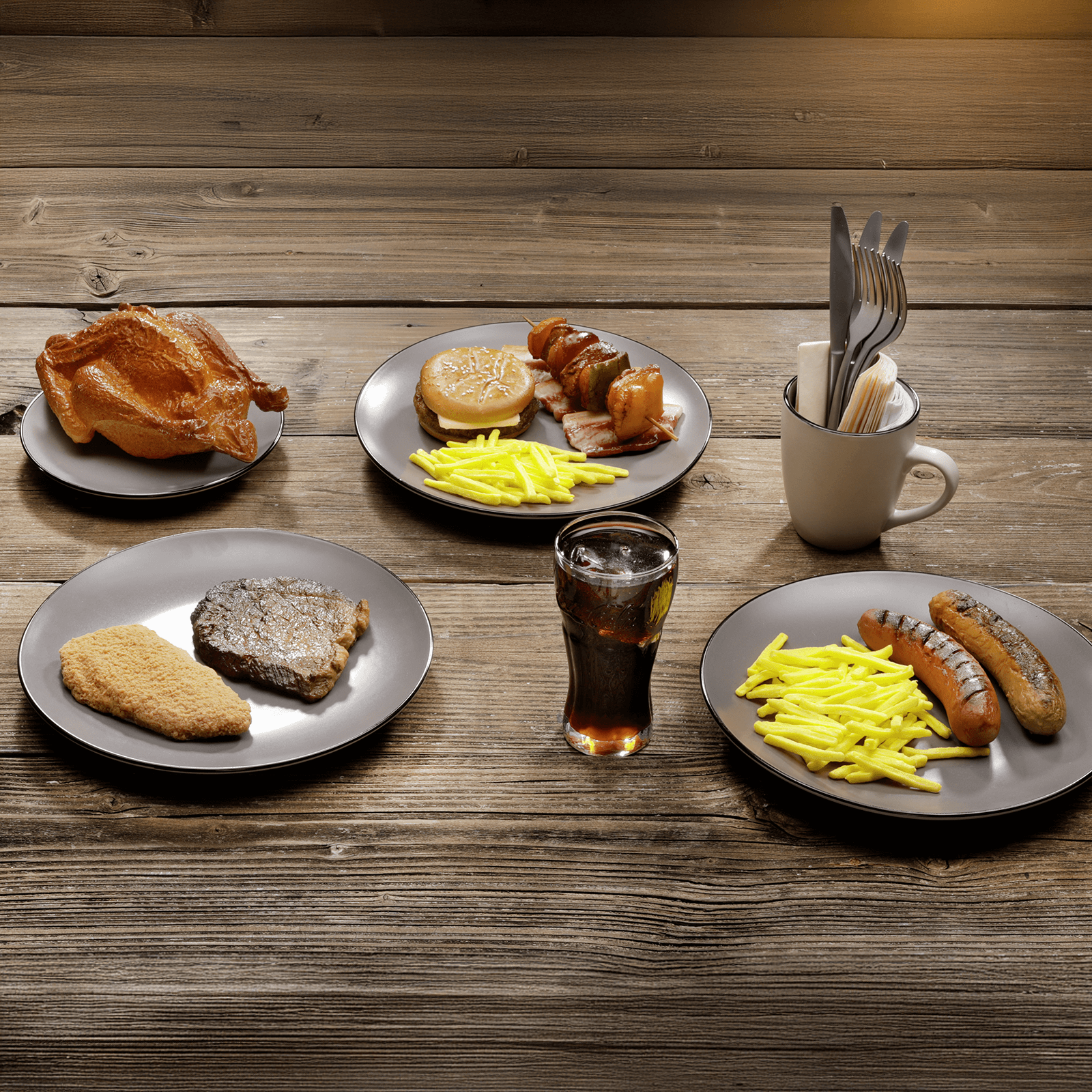 Grilled rump steak food dummy 14 cm - 2 Grilled rump steak food dummy 14 cm - 2