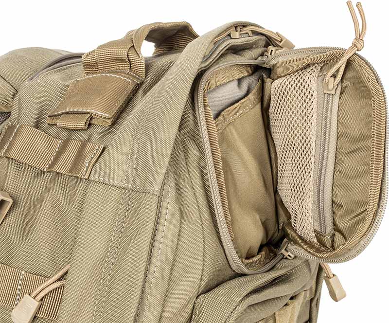 5.11 Tactical Rush24 Sandstone_Reißverschlussfächer 2
