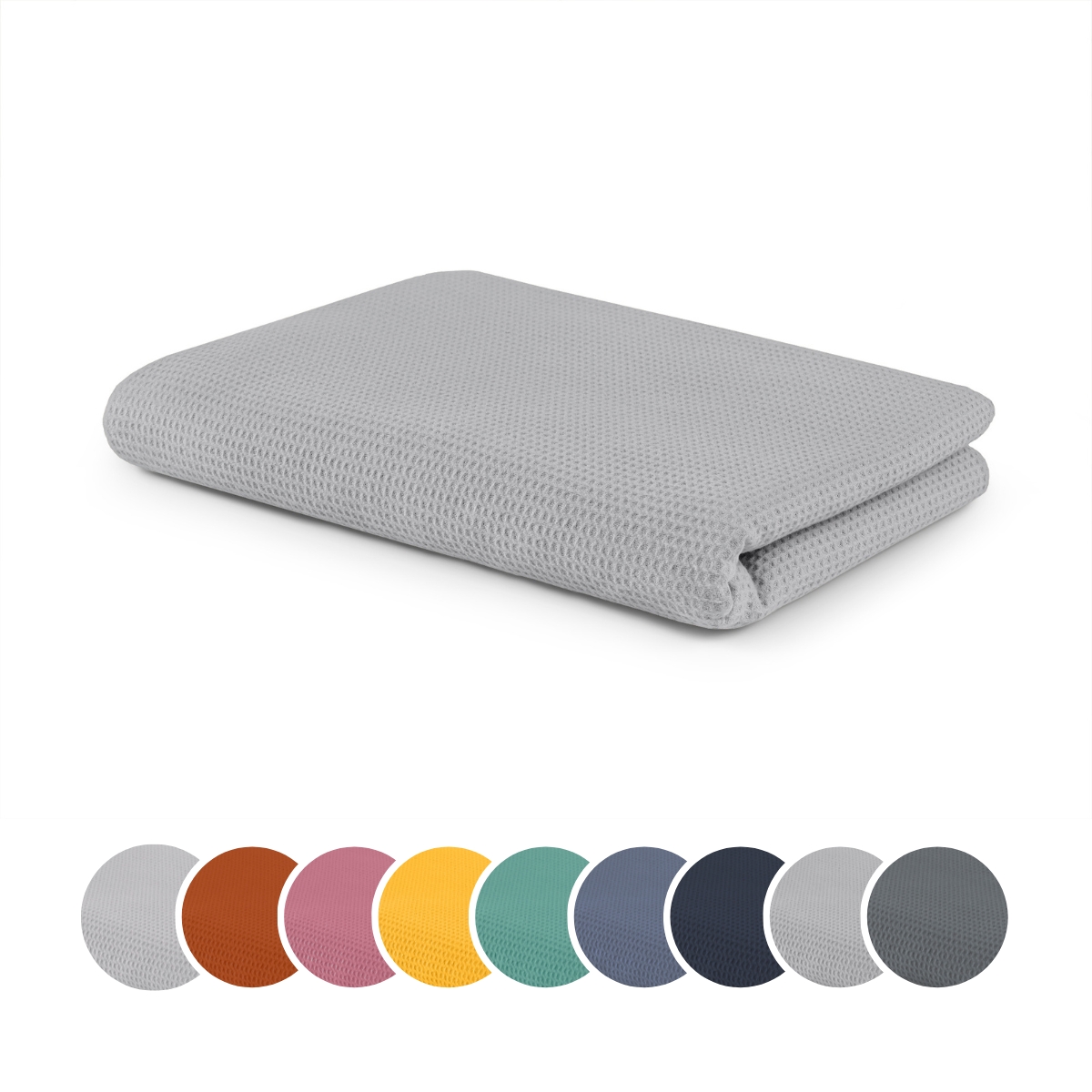 Sleepling Kuscheldecke Waffeloptik - 100% Baumwolle Ökotex | 75x120 Cm Petrol Sofadecke