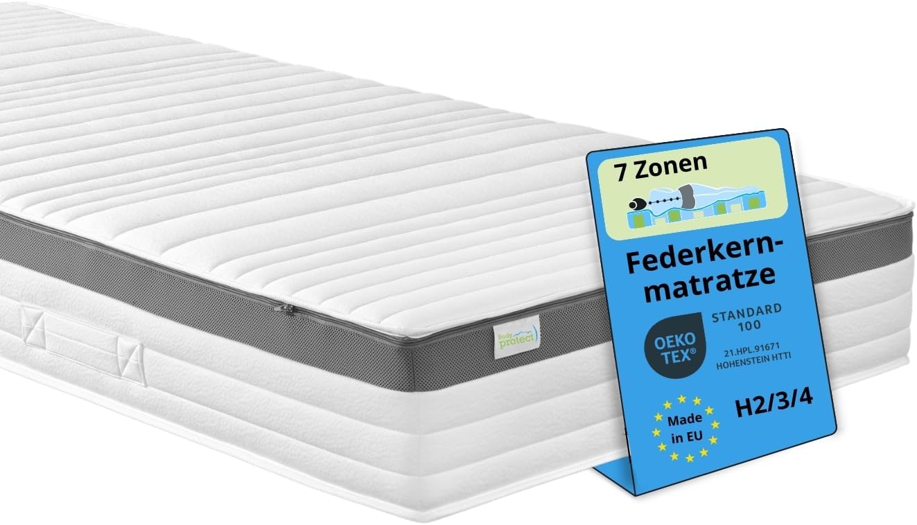 Bodyprotect Sepp Rolmatras, pocketveringmatras, 90 x 200 x 16 cm, hardheidsgraad 3, wit