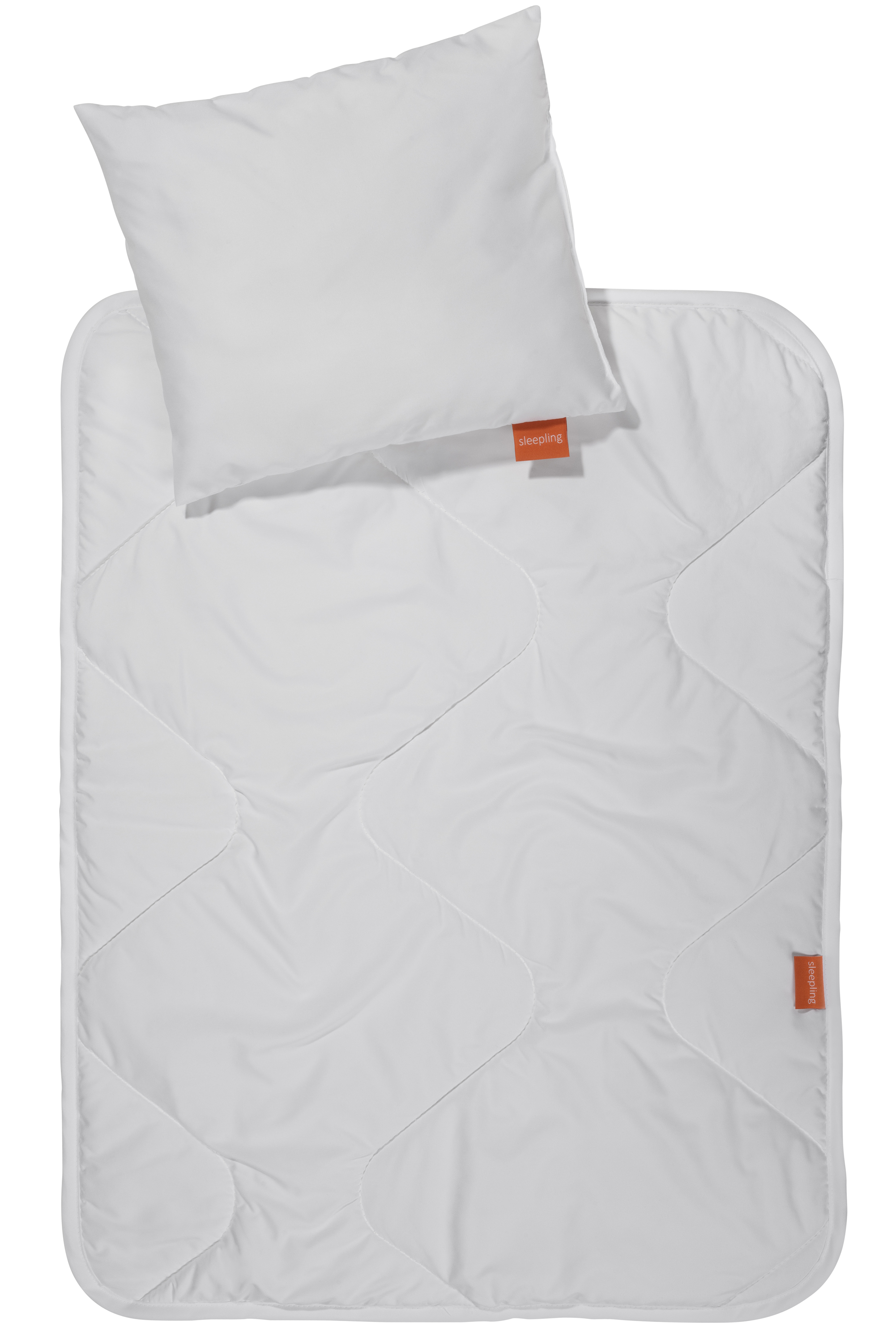 sleepling 190203 Kinderwagen Set Bettdecke + Kopfkissen Auflage | Babywagen  Set Decke Kissen | Made in EU | Waschbar 60 Grad | kotex 100 | 60 x 78 cm  + 30 x 35 cm, wei | sleepling