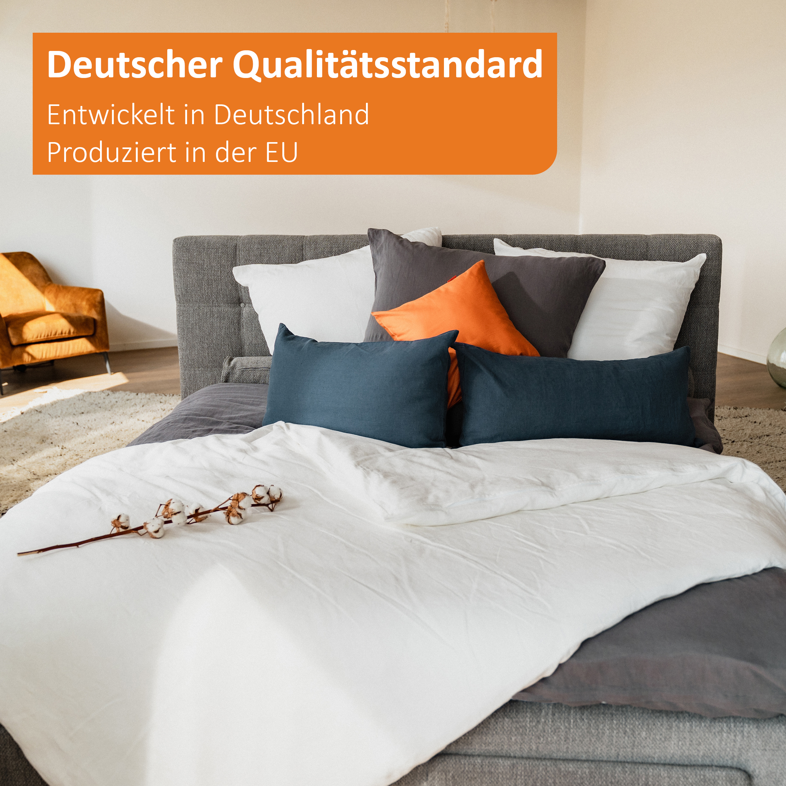 sleepling Kopfkissen Bambus, Bezug 100 % Baumwolle versteppt mit 100%  Viskose (Bambus-Zellstoff), kotex, waschbar, wei | sleepling