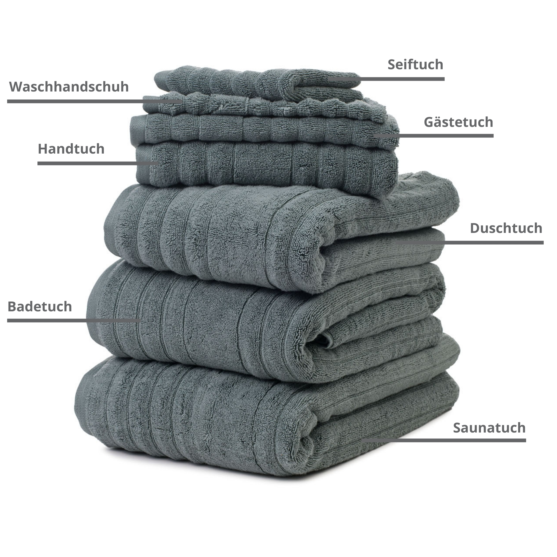 Sleepling Marina Duschtuch 2er Set - 100% Baumwolle 550g/m² 70x140cm