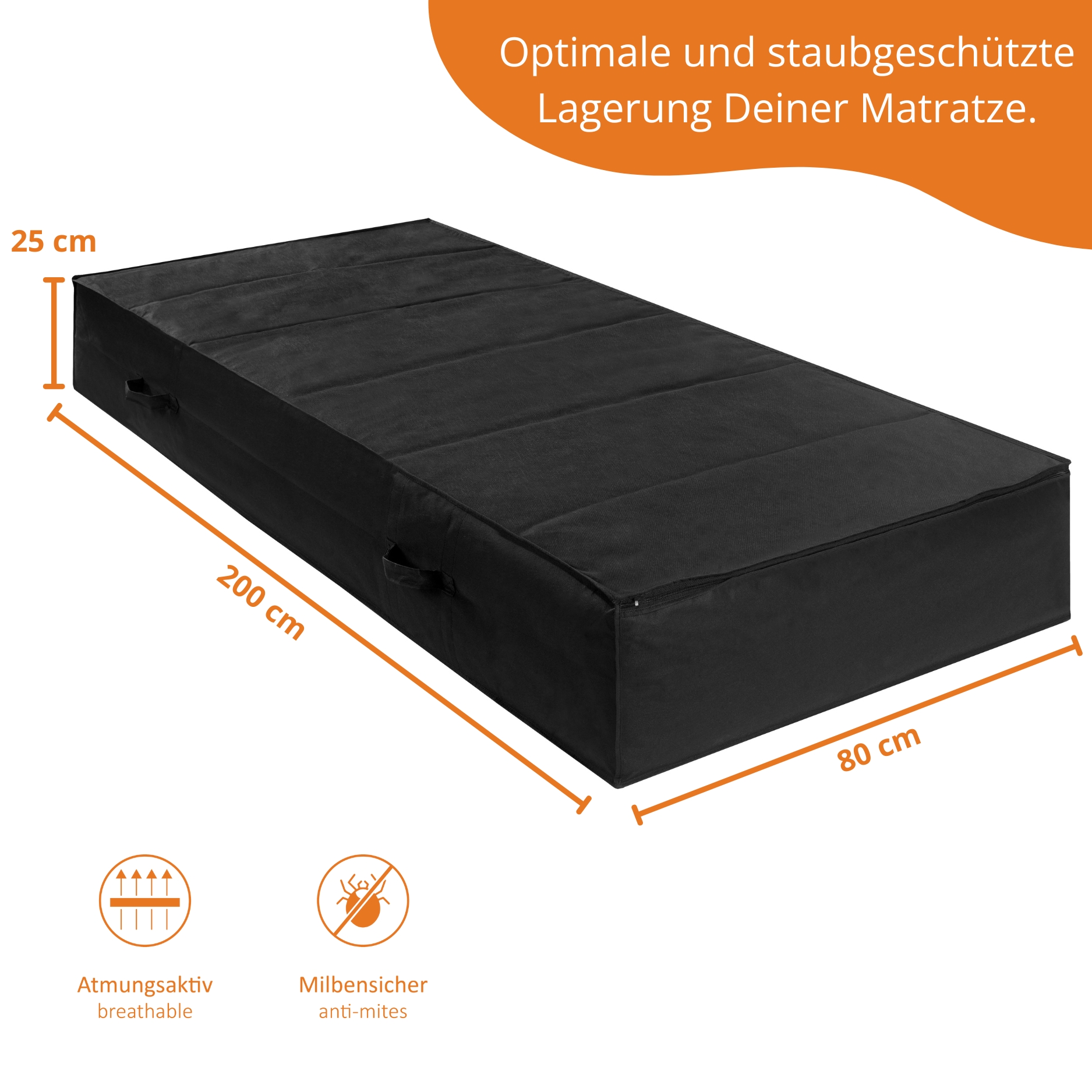 sleepling 194641-P Matratzen Aufbewahrungstasche | Matratzenhlle |  Tragetasche Decken Kissen | 3-seitiger Reiverschluss | Tragegriffe |  staubfreie Lagerung | und Tragegriff | sleepling