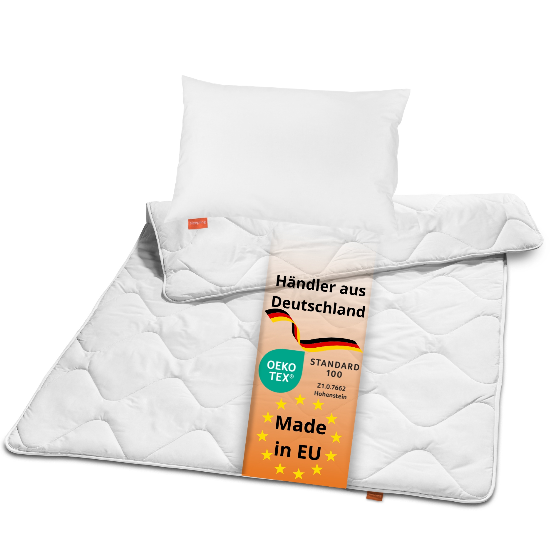 sleepling 197121 vierseizoenen-babybeddengoed, 100 x 135 cm kussen 40 x 60 cm, wit