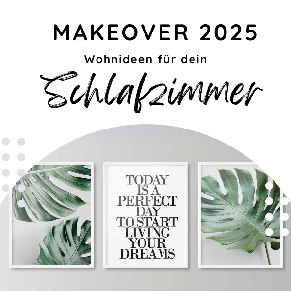 Wandgestaltung im Schlafzimmer mit Bilderrahmen
