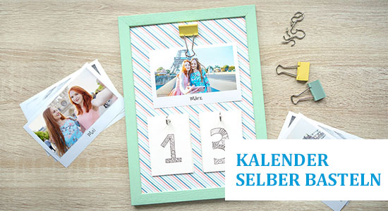 Kalender selber basteln mit Bilderrahmen