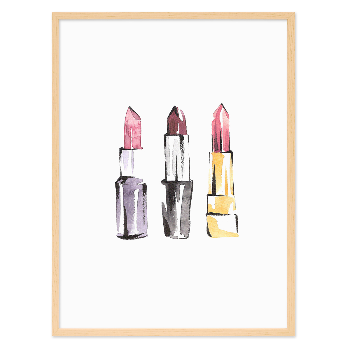 Design-Poster mit Bilderrahmen Natur 'Lippenstift Set ... Design-Poster mit Bilderrahmen Natur 'Lippenstift Set ...
