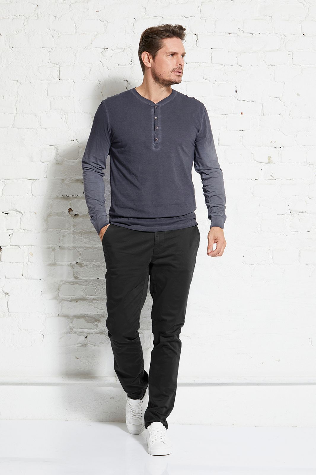 Henley male 1/1 mal tinto