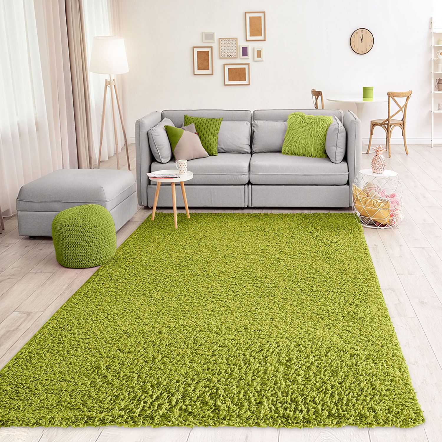 zuschneidbar Teppich Unterlage grün Hochflor Shaggy 4x4m in Lübeck