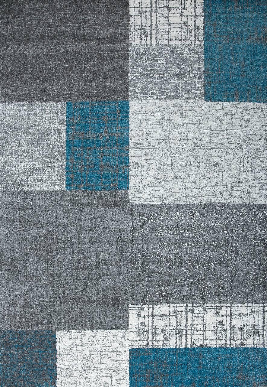 Alfombra de Diseño En Turquesa Púrpura Gris O Beige Con Azulejo Óptica