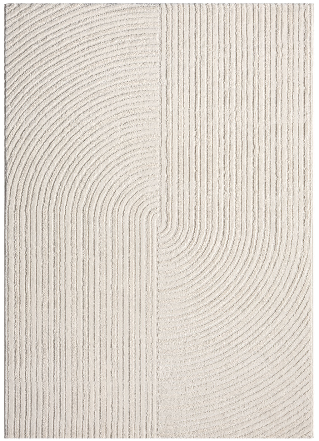 Mia’s Teppiche Cielo – Moderner Kurzflorteppich Mit Hoch-Tief Effekt, Creme, 80 X 150 Cm, Für Wohnzimmer & Schlafzimmer