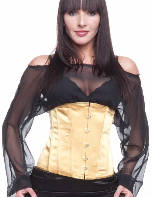 1204598 Zugeschnürt-Shop ZK28-4 Unterbrust-Korsett Satin  gold