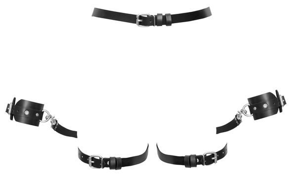 ZADO | Leder Taillengurt mit Bein - und Handfesseln Bondage Fesselset Sexspielzeug | S/L ZADO | Leder Taillengurt mit Bein - und Handfesseln Bondage Fesselset Sexspielzeug | S/L