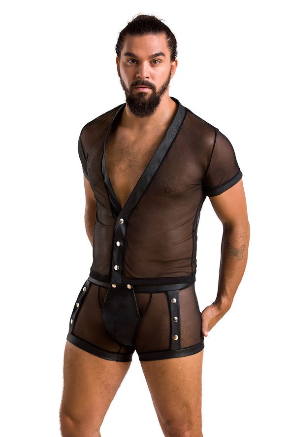 Passion | Herren Lingerie Set aus Tll mit Nieten | XXL/3XL