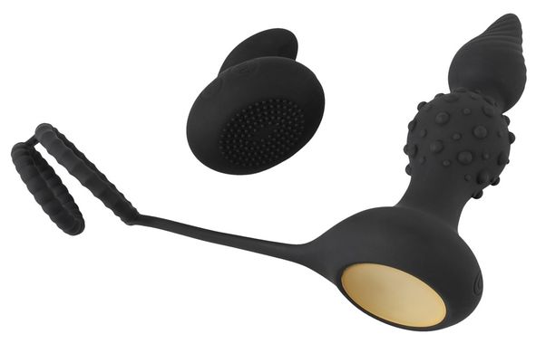 Rebel | Butt Plug with Cock and Ball Rings mit Fernbedienung | Einheitsgre