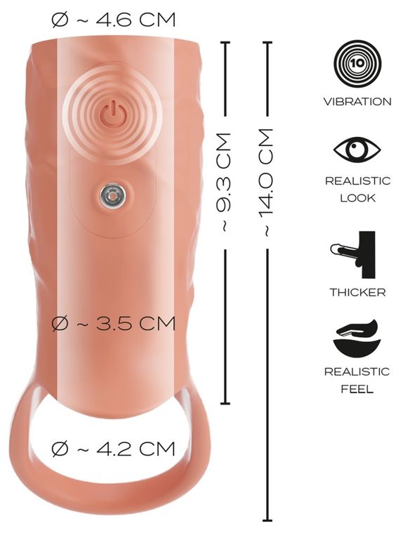 Orion | Offene Penismanschette mit Hodenring und Vibration | Einheitsgre Orion | Offene Penismanschette mit Hodenring und Vibration | Einheitsgre
