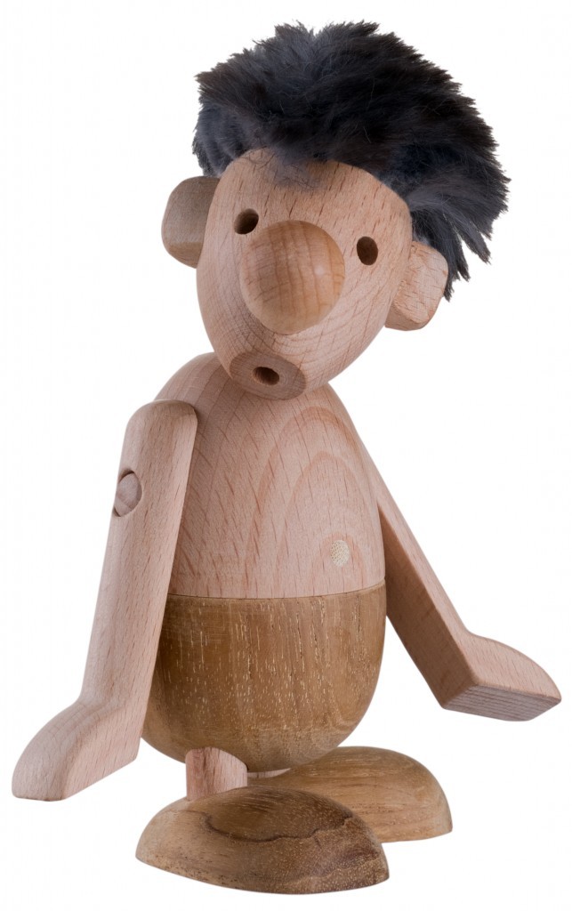 ARCHITECTMADE Holzfigur STRIT Figur Holz 12,5 cm 345 | Scharf metall design