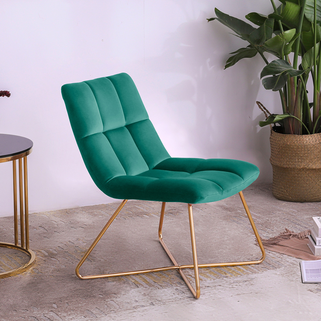 2er Set Sessel Stuhl Typ 8098 Samt Gestell Golden gesteppt lounge