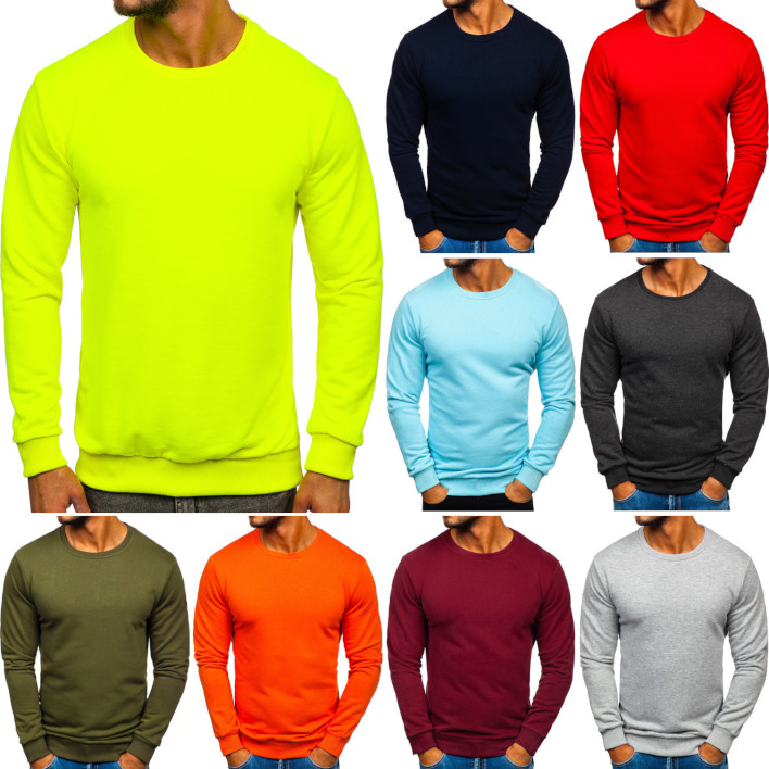 Herren Kapuzenpullover Swearshirt Langarmshirt Pulli Hoodie BOLF 1A1 Unifarben