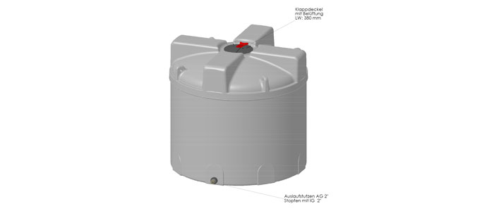 Löschwasser Lagertank 6000 Liter mit Deckel Illustration