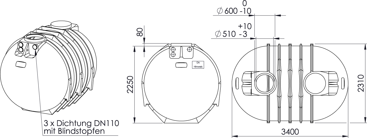 REWATEC BlueLine II 10.000 L Zeichnung