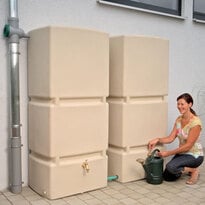 Regenwassertank oberirdisch Jumbo sandstein 800 Liter Regenwassertank oberirdisch 800 Liter Jumbo sandstein