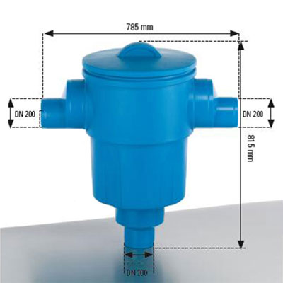 Regenwasserfilter Retentions- und Versickerungsfilter XL DN 200 Abmessungen