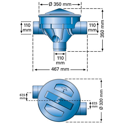 Regenwasserfilter Sinusfilter SF Abmessungen