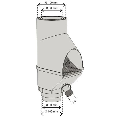 Regenwasserfilter mit Füllfunktion für Fallrohre grau Abmessungen