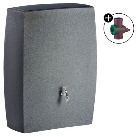Regentonne Noblesse anthrazit 275 Liter mit Regensammler Inox braun