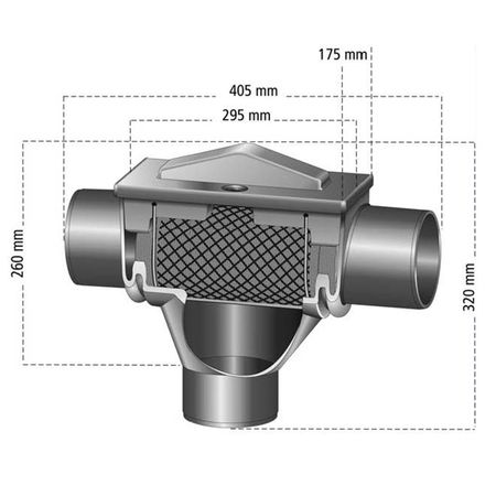 Zisternenfilter Kompaktfilter K schwarz ohne Höhenversatz Abmessungen