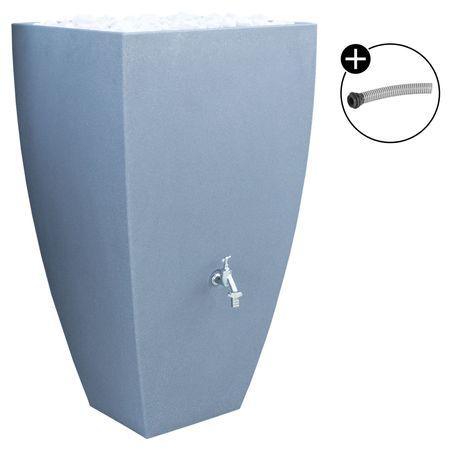 Regentonne Modena grau 200 Liter mit Anschluss-Set 32 mm