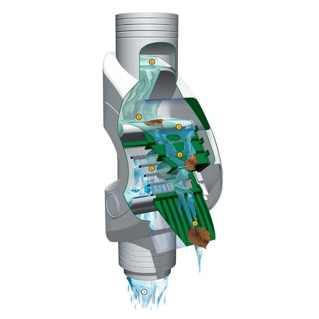 Regenwasserfilter Rainus für Fallrohre grau Funktion