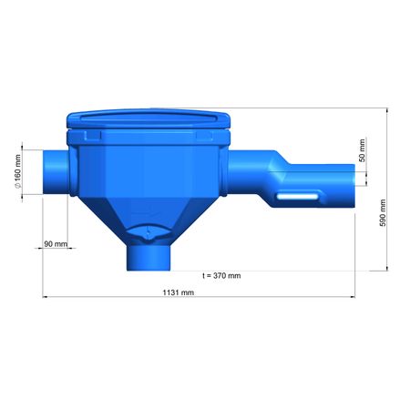 Regenwasserfilter Premium - Skimmerfilter DN 150 Abmessungen