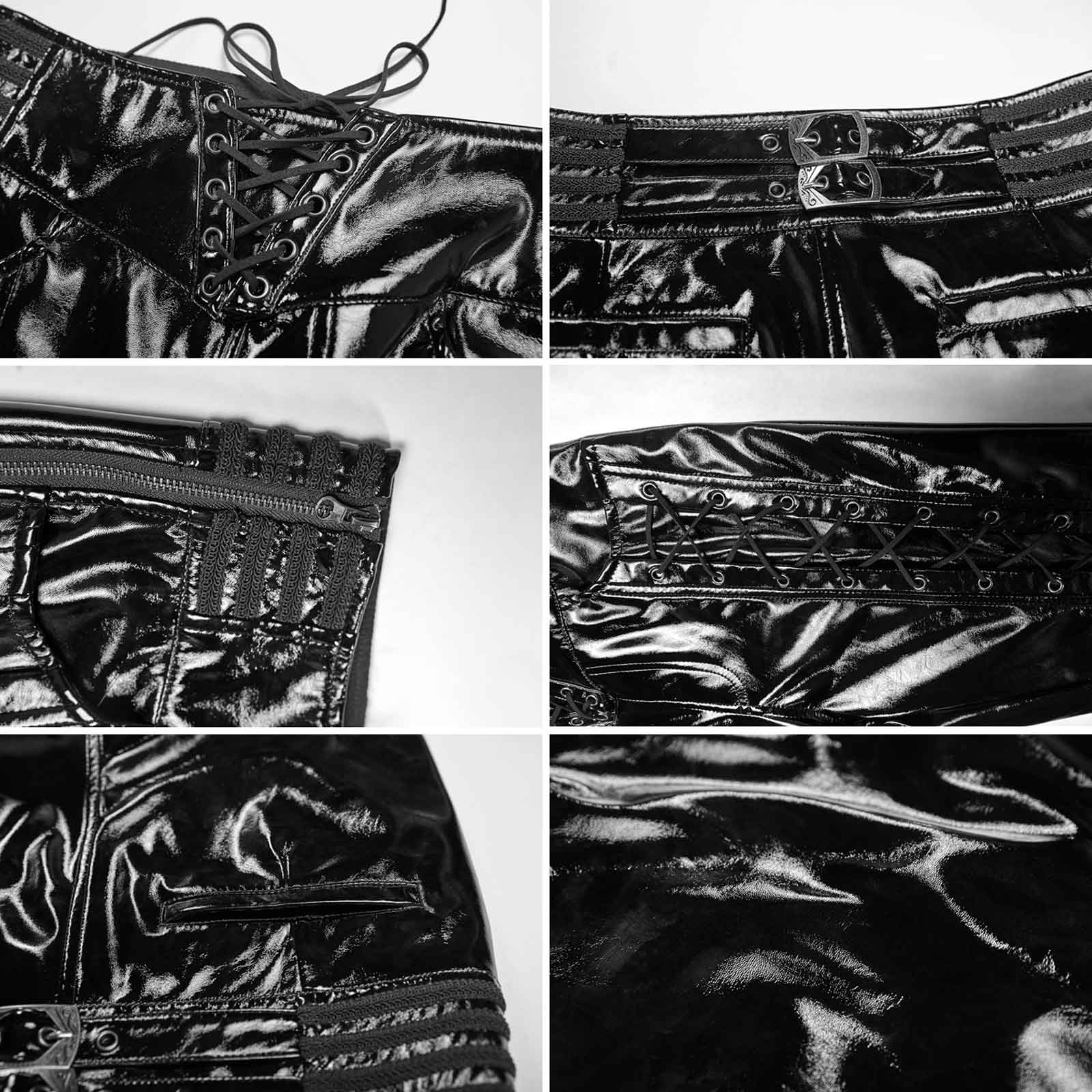 PUNK RAVE High Waist Full Metal Shorts Gothic Cyber Hüft Hose Hot Pants Waisted