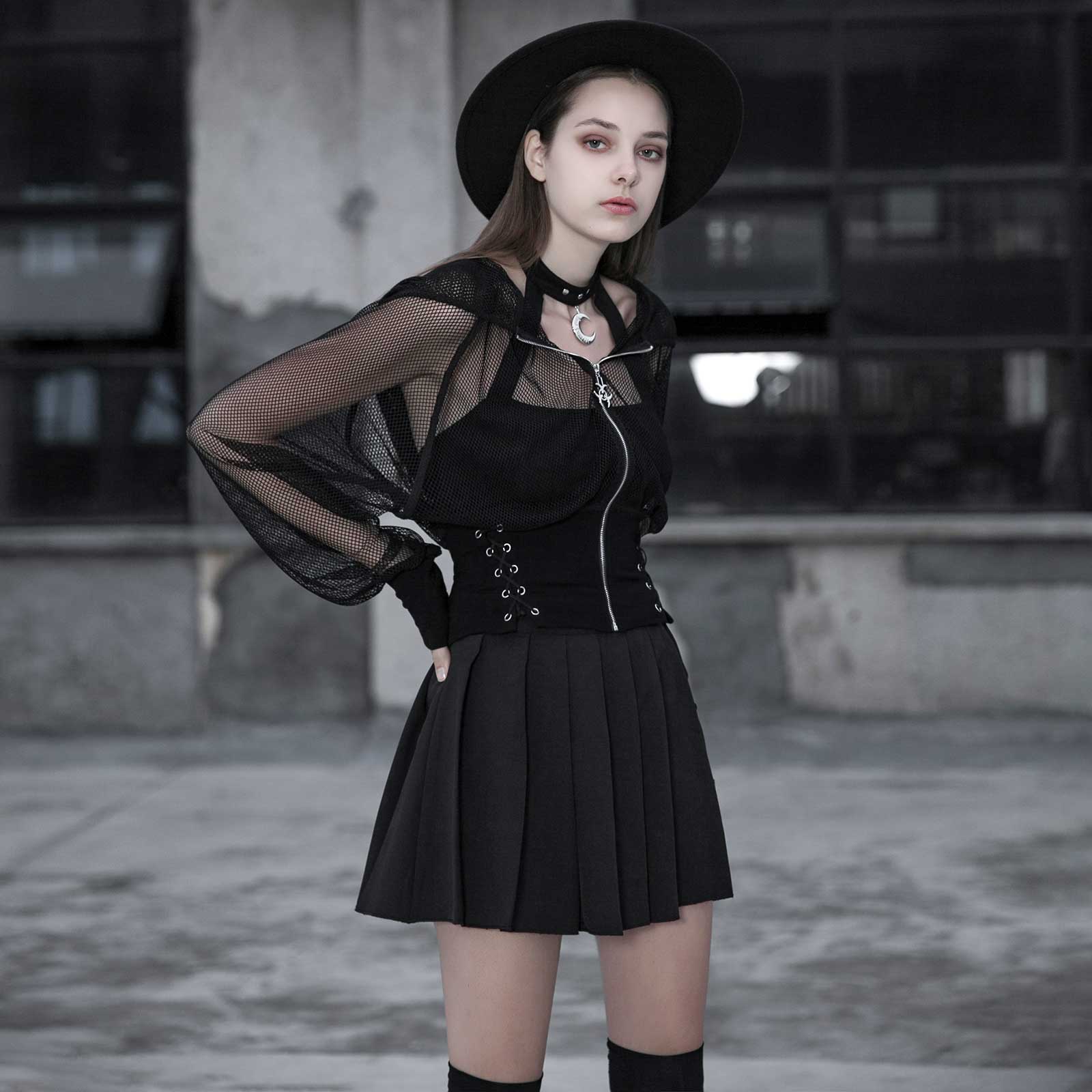 fishnet hoodie women's