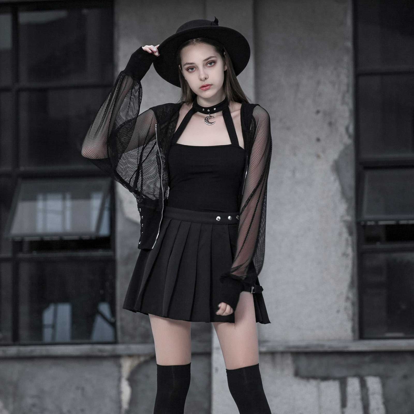 black fishnet jacket