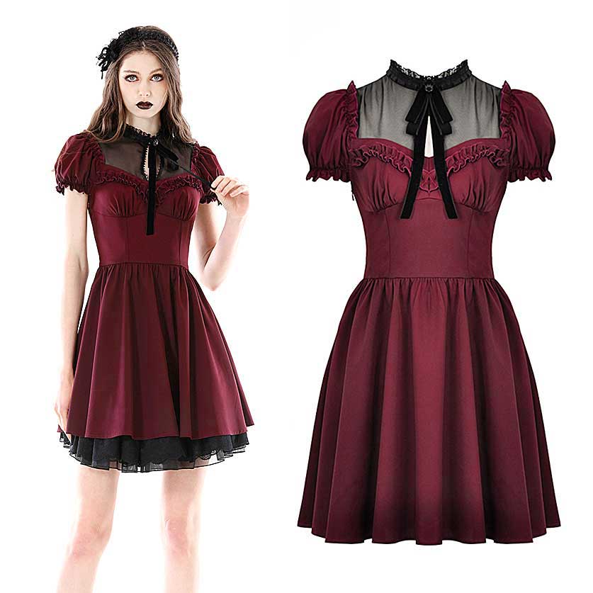 Burgundy gothic dress hotsell