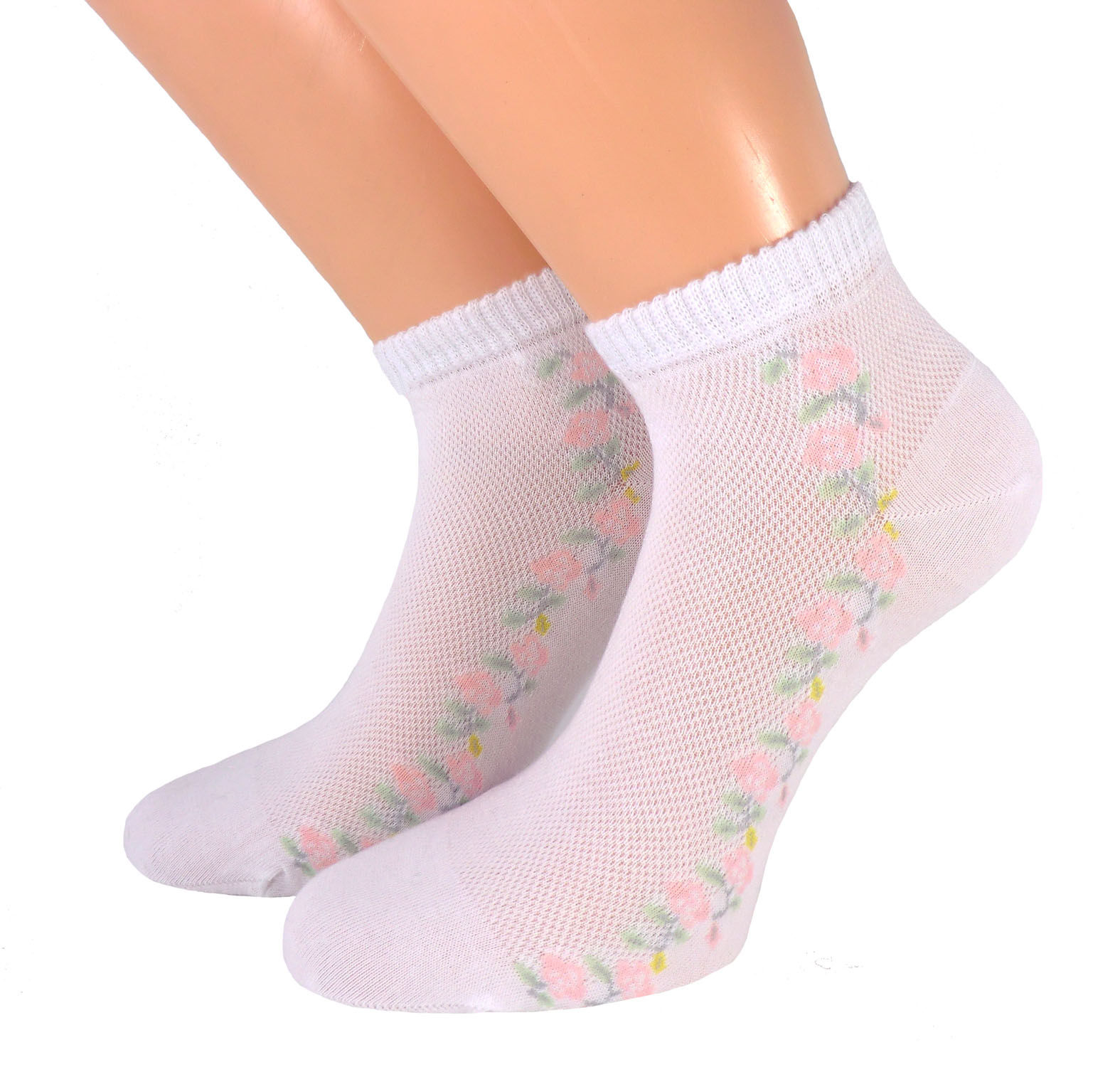 Shimasocks Damen Sneaker Kurzschaftsöckchen Blütenranke