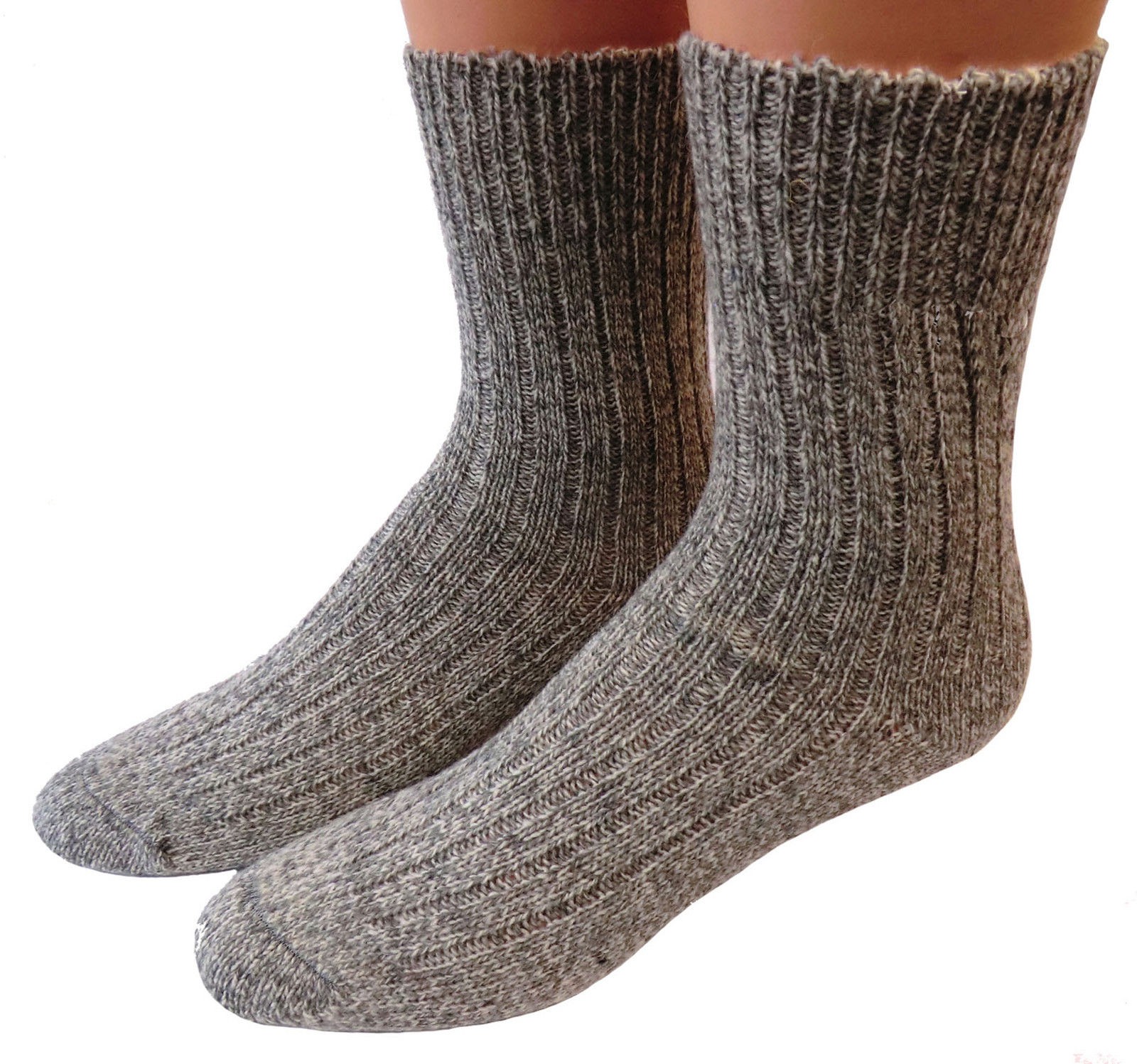 Shimasocks Herren Damen Socken 3:1 Rippe Lammwolle graumeliert