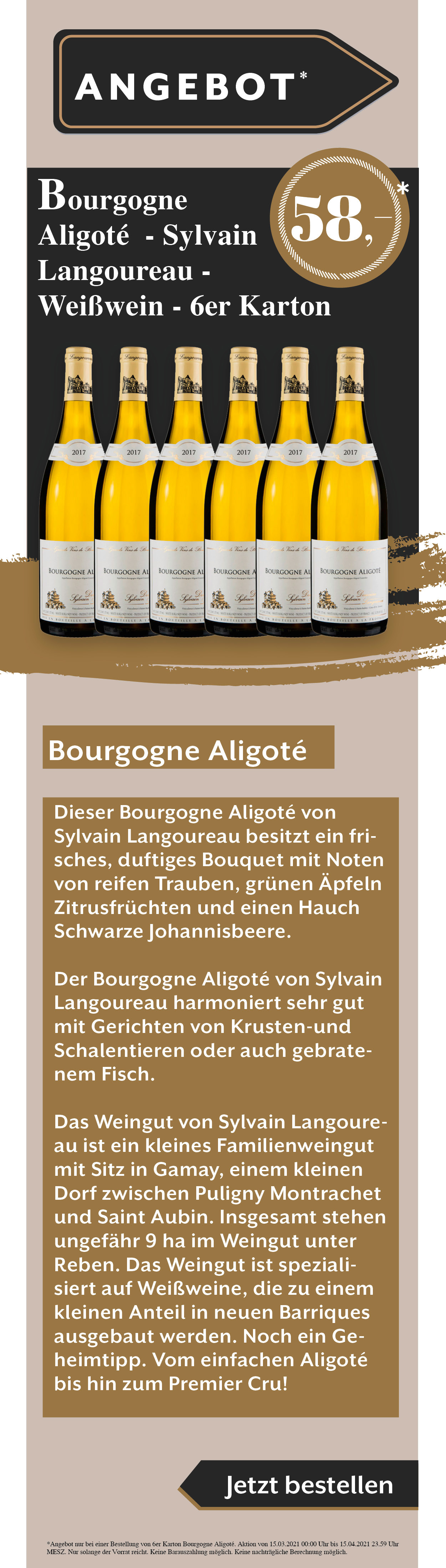Wein Sylvain Angebot Rabatt Weißwein Rotwein Rose Bourgogne Aligote Osterangebot Ostern