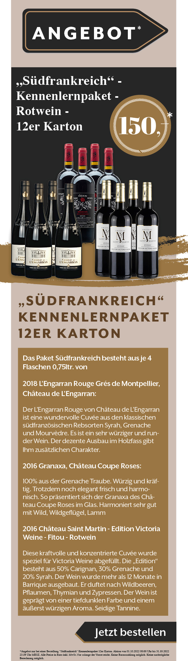 Wein Angebot Rabatt Weißwein Rotwein Rose Südfrankreich Gault Millau Weinguide Kennenlernpaket Probierpaket sparangebot