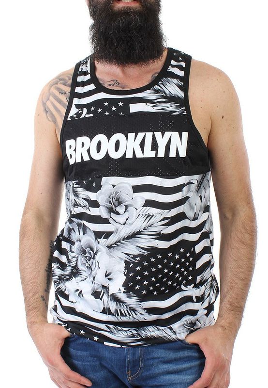 Cayler & Sons Tank Men BROOKLYN FLOWERS Black White Ansicht