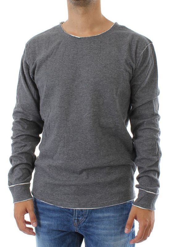 Solid Sweatshirt Men ROSALIO Grey Melange Ansicht