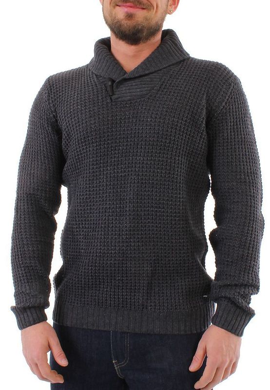 Solid Pullover Men KNIT REINHARD Dark Grey Ansicht