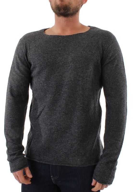 Solid Pullover Men KNIT REKKER Dark Grey Ansicht