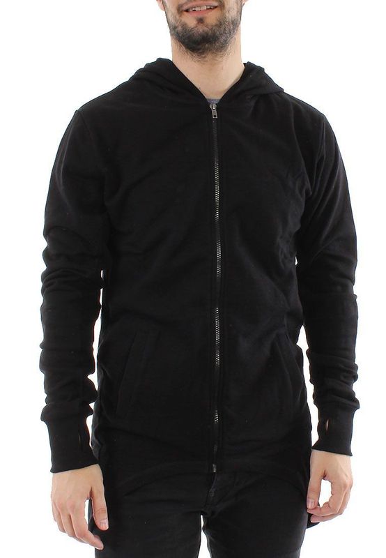 Solid Longhoodie Men BRIAN Black Ansicht