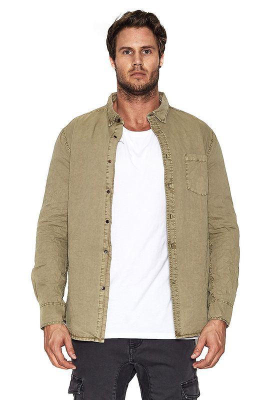 Nena & Pasadena Hemd Men AIRWOLF Khaki Ansicht
