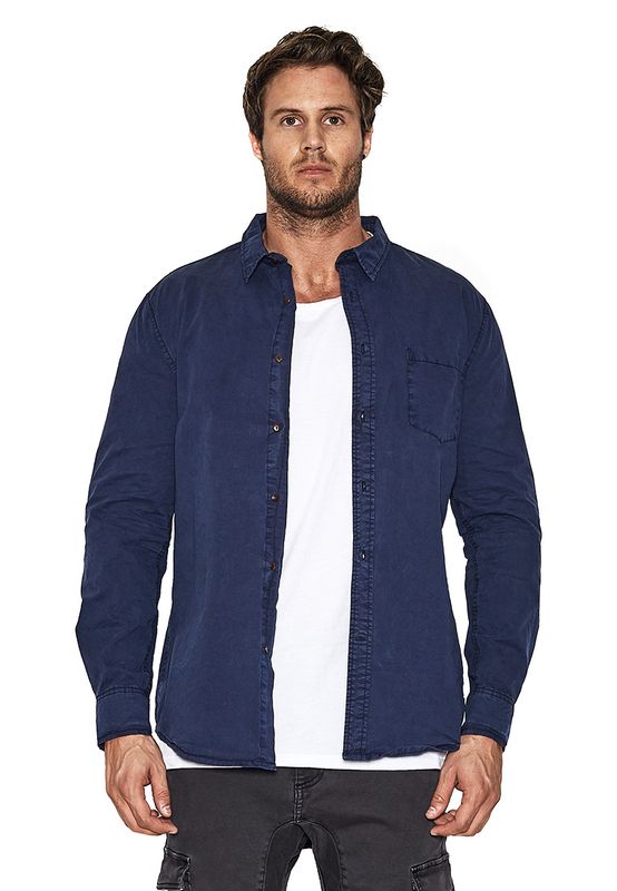 Nena & Pasadena Hemd Men AIRWOLF Navy Ansicht